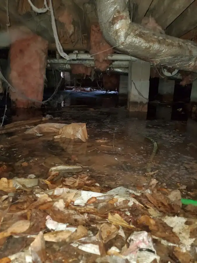 Crawl space flood assessment for Commercial Water Damage Restoration in Boulder Hill