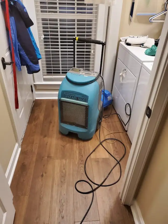 Commercial dehumidifier deployed for Flood Damage Cleanup in Boulder Hill
